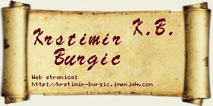 Krstimir Burgić vizit kartica